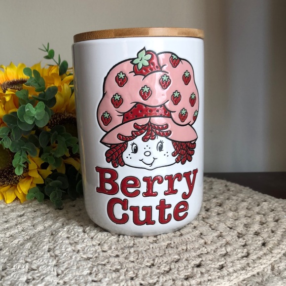 Silver Buffalo Other - Strawberry Shortcake “Berry Cute” Ceramic Jar with Bamboo Lid